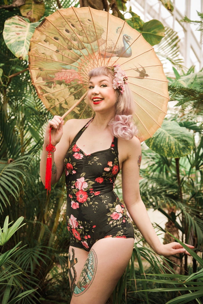 Vintage flowers Simple Swimsuit Miss Janna