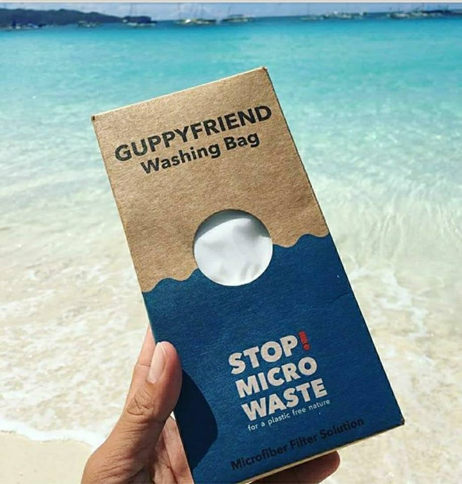 Guppy friend washing bag that stops micro plastics from getting into oceans at the beach