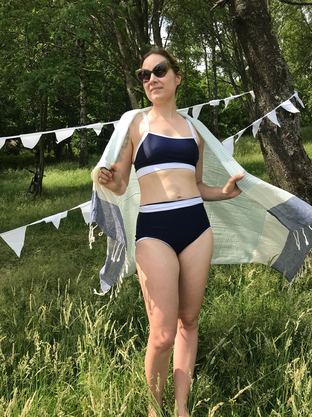 SALTY Navy Bikini Top